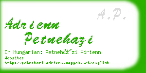 adrienn petnehazi business card